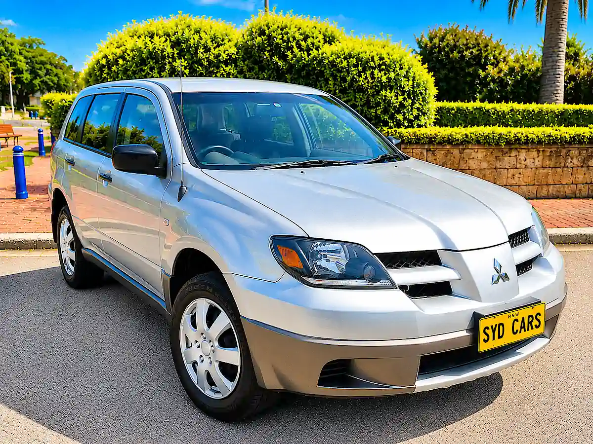 Voiture d'occasion à Sydney : Mitsubishi Outlander automatique 4x4 argenté disponible chez Travelwheels pour voyager en Australie