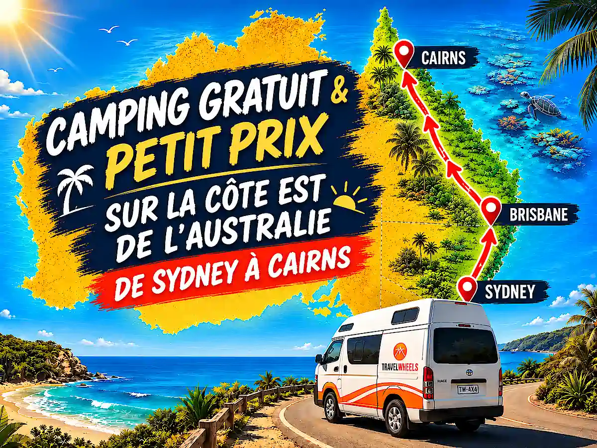 Camping sur la côte Est de l’Australie de Sydney à Cairns avec des options gratuites et à petit prix pour voyager en campervan 