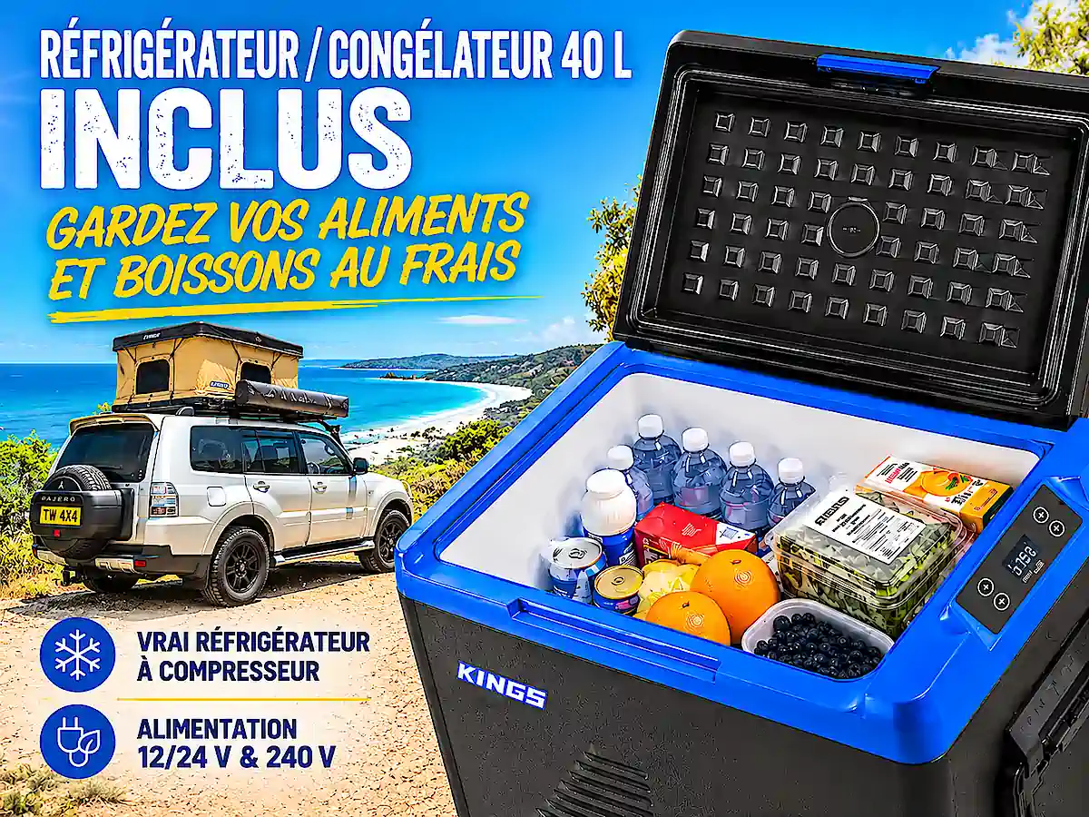 Mitsubishi Pajero à vendre avec réfrigérateur-congélateur 40 L inclus pour voyager en Australie