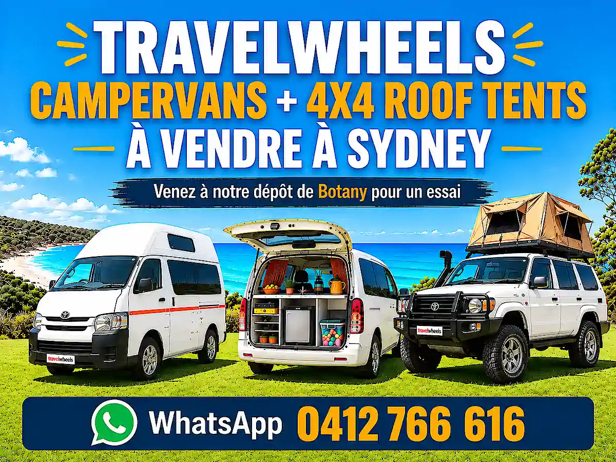 Van à vendre à Sydney chez Travelwheels avec campervans et 4x4 roof tents disponibles à Botany